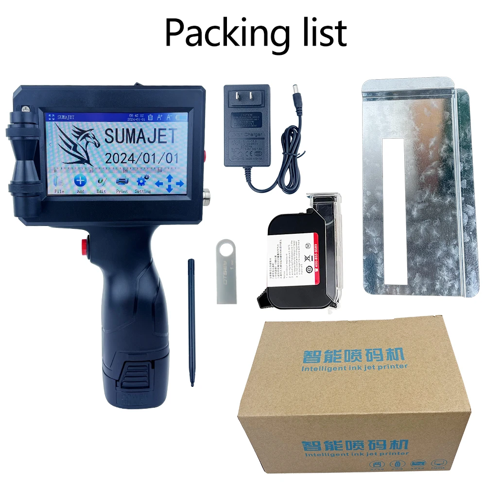 High speed Handheld gun inkjet printer portable Date Time Image Coding Printer automatic numbering machine