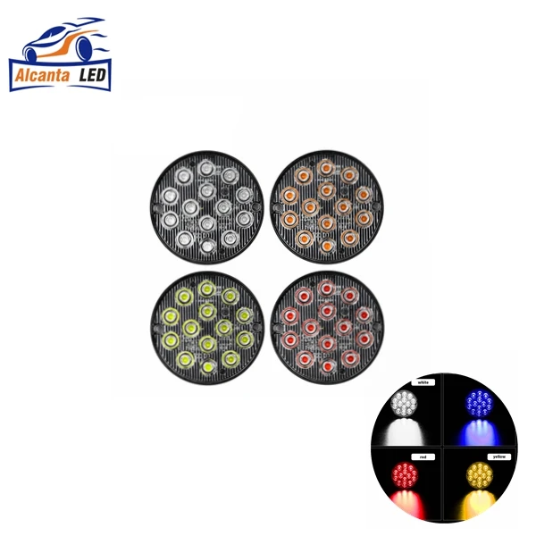 Luces De Car External Light Round LED Auto Car Bus Truck Lorry Side Marker Indicator Led Trailer Light LED 12V-24V 48W Universal