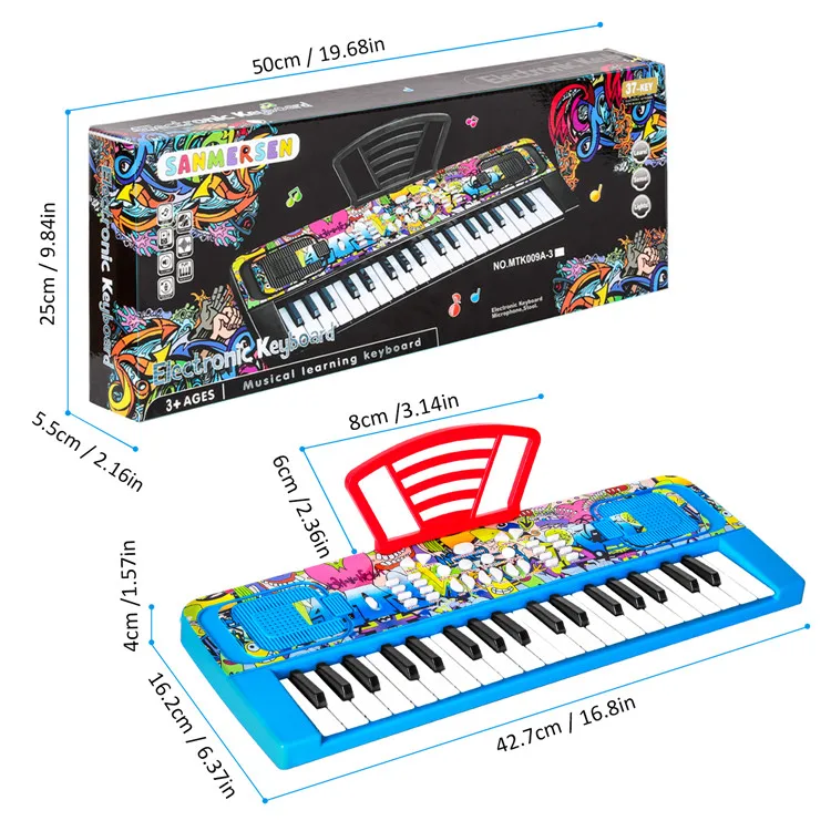 37 Keyboard Piano with Music Book Bracket Smart Educational Toys Musical Instrument Piano for kids