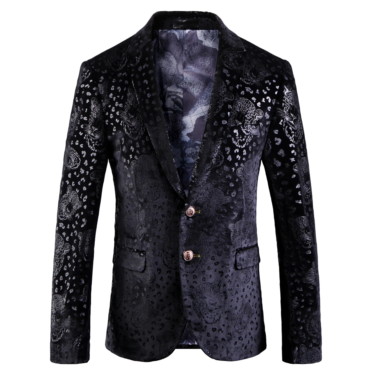 
2020 Men Blazers British Style Printed Blazer Masculino Wedding Business Casual Suit Jacket 