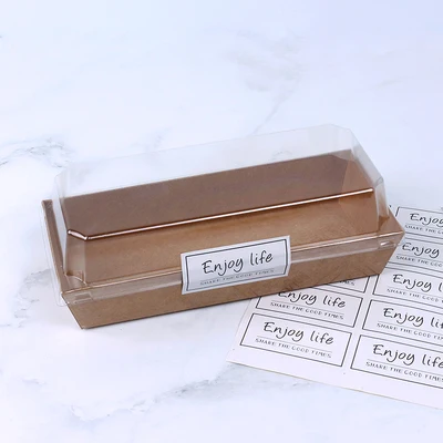 Изготовленный На Заказ пакет из крафт-бумаги, окно, сэндвич-пончик, западная точка, коробка для выпечки, пирожных, упаковочная коробка для печенья