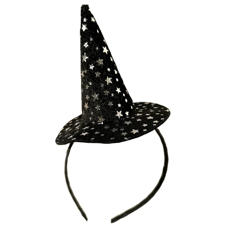 Customization Black Stereoscopic Witch Hat Decoration Hairband Creative Carnival Party Supplies Kid hairbands for women Headband