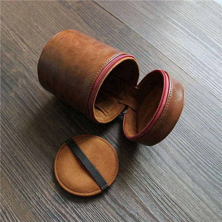 Genuine Leather Camera Lens Bag,Dslr Camera lens Pouch/case/bag