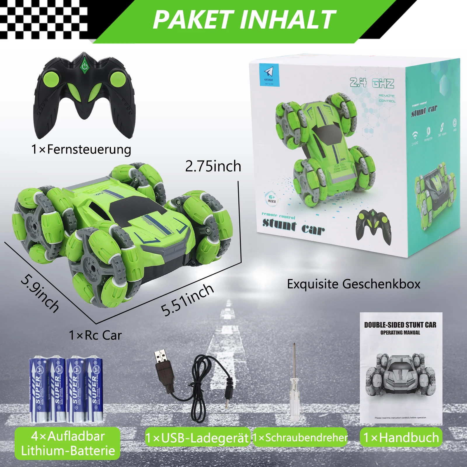 RC Car Remote Control Stunt Car 4WD Monster Truck Double Sided Rotating Tumbling 2.4GHz High Speed Rock Crawler Vehicle