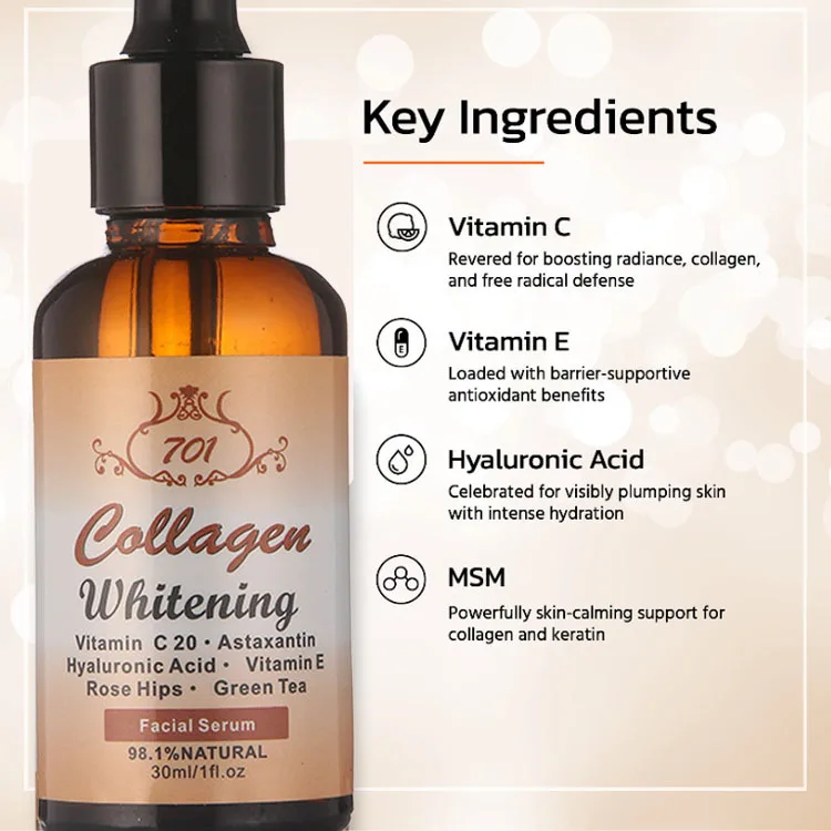 Factory Price Collagen Plus Vit E hydra  Moisturizing Nourishing Anti-Aging Skin Care Facial Whitening  Serum