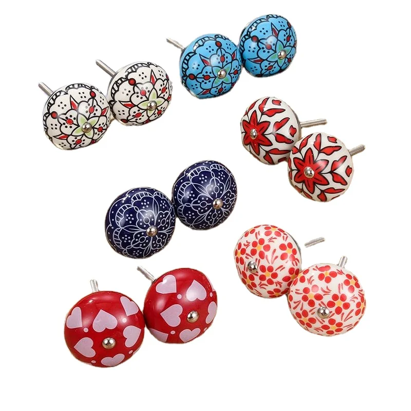 Best Price High Quality Vintage Antique Pastoral Ceramic Pattern Pumpkin Handle Vintage Ceramic Cabinet With High Quality