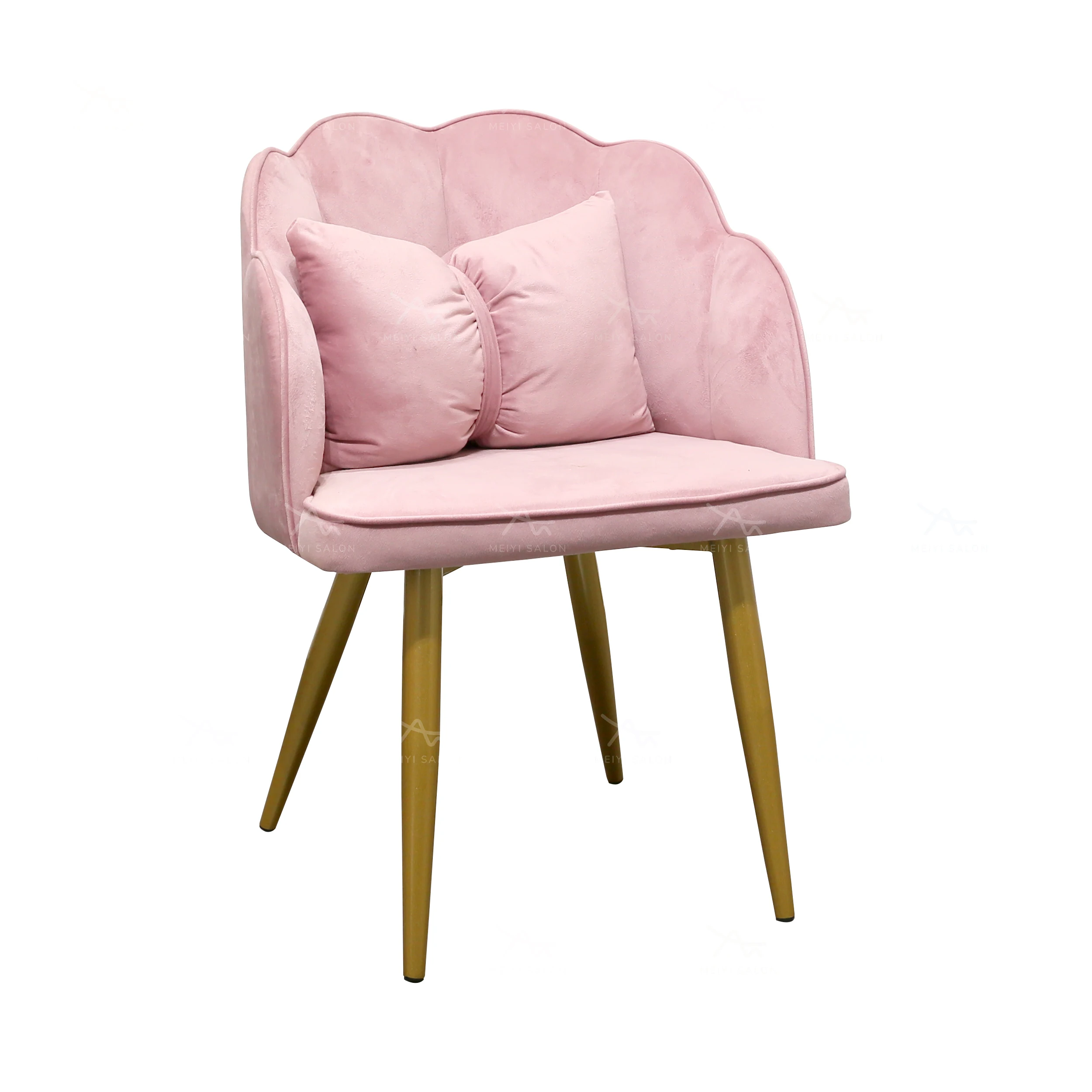 Pink Nordic Salon Chair Luxury Accent Chaise Lounge Modern Beauty Salon Styling Station Velvet Living Room Chair