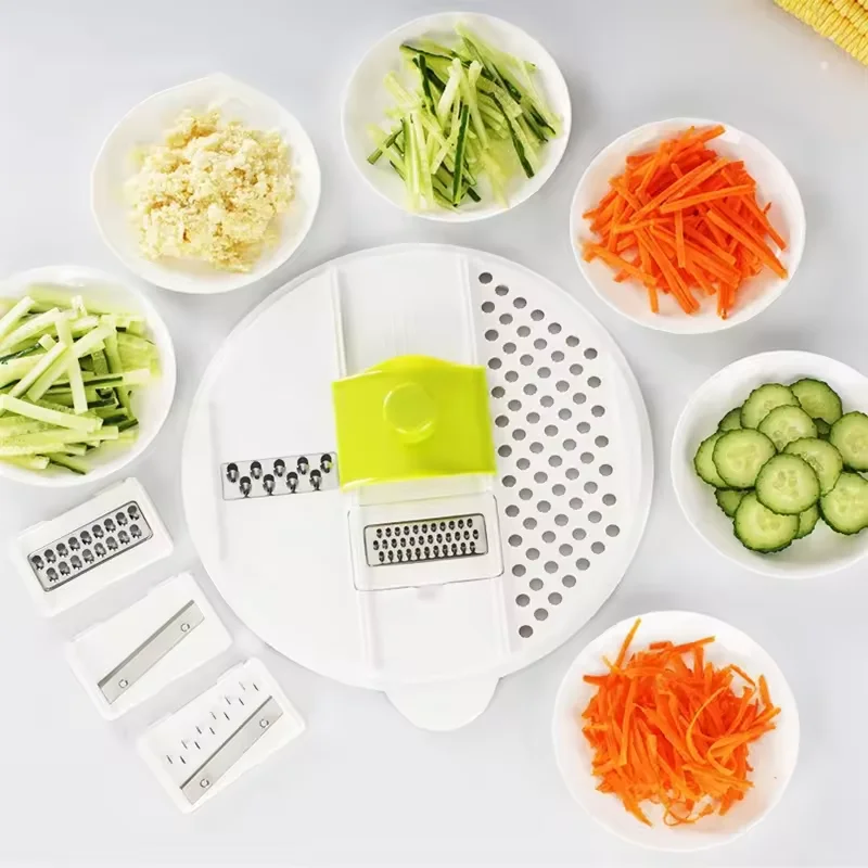 7 in 1 Multi Kitchen 4L Salad Set Kitchen manual control Large Salad Spinner Colander Kitchen  Hand Slicer  Salad  Dryer