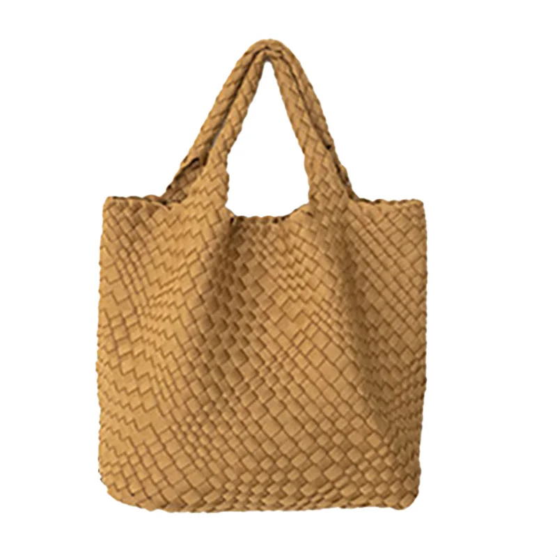 2023 designer customized diving cloth woven neoprene mother-daughter bag waterproof handbag beach woven handmade handbag