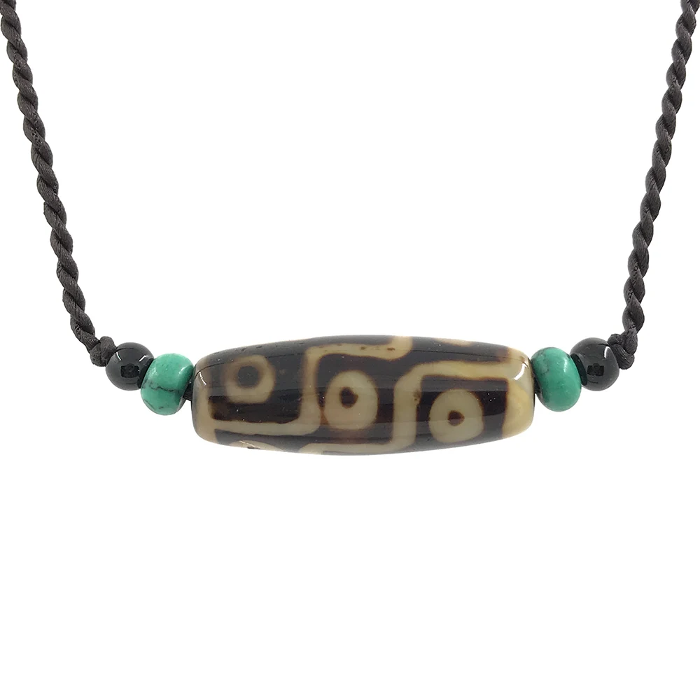 New Arrival Natural Dzi Beads Pendant Necklace, Tibet Column Agate Bead Necklace
