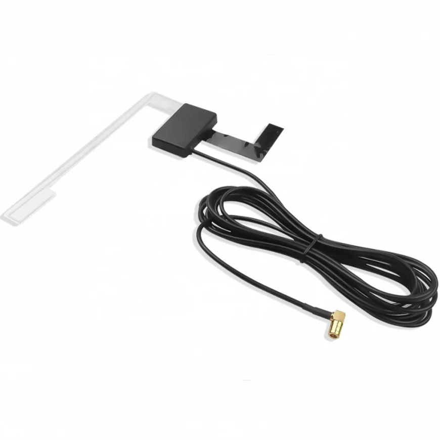  Car Antenna Digital Active Radio TV Patch Antena SMB Connector Window Glass Mount Auto Aerial Strong Signal