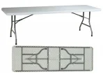 Modern Rent Furniture 8FT Rectangle Table Folding Dining Event Wedding Table Picnic Rectangle Plastic Portable Metal Frame Table