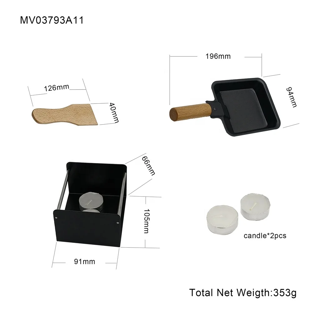 High Quality 5pcs 3 in 1 Mini  Practice Cheese  Fondue Burner set Baking Tool