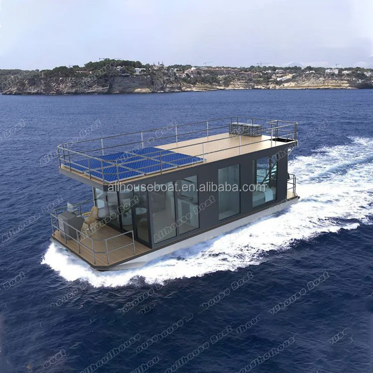 Allhouse 10m Water Floating Pontoon Houseboat Modular Moving Sea Boat House