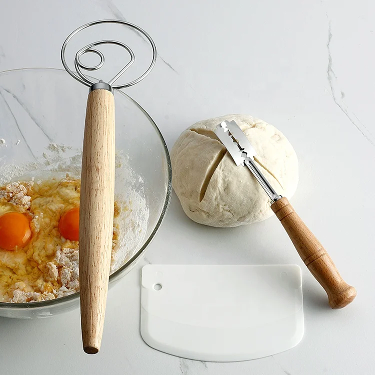 High Quality Danish Handmade Dough Mixer Bread Tool for Sourdough Cutting with Blade