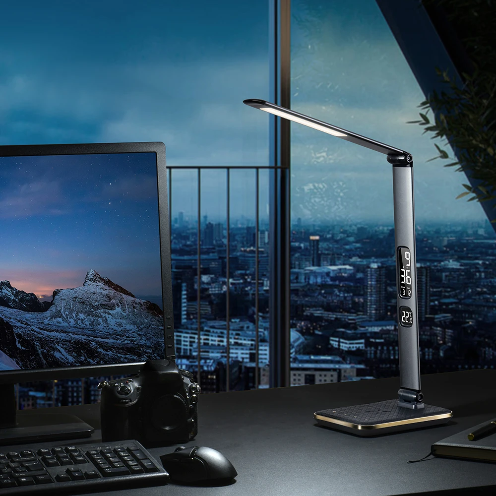 Wilit 5 уровней яркости Светодиодная настольная лампа Беспроводное зарядное устройство настольная лампа для офиса чтения кабинета