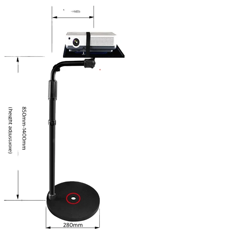 PMA-T6-85160II-NP 5KG 850-1400MM universal projector monopod stand laptop floor holder height adjustable with tray 39x28.5cm