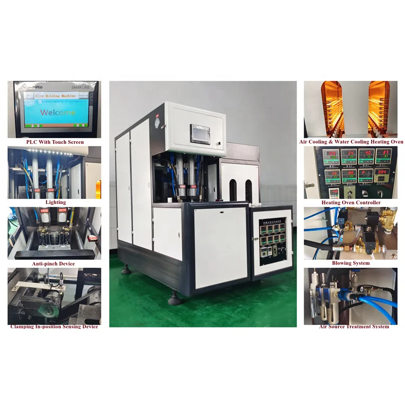 Semi Automatic PET Bottle Blower For Carsicoted Water Bottle