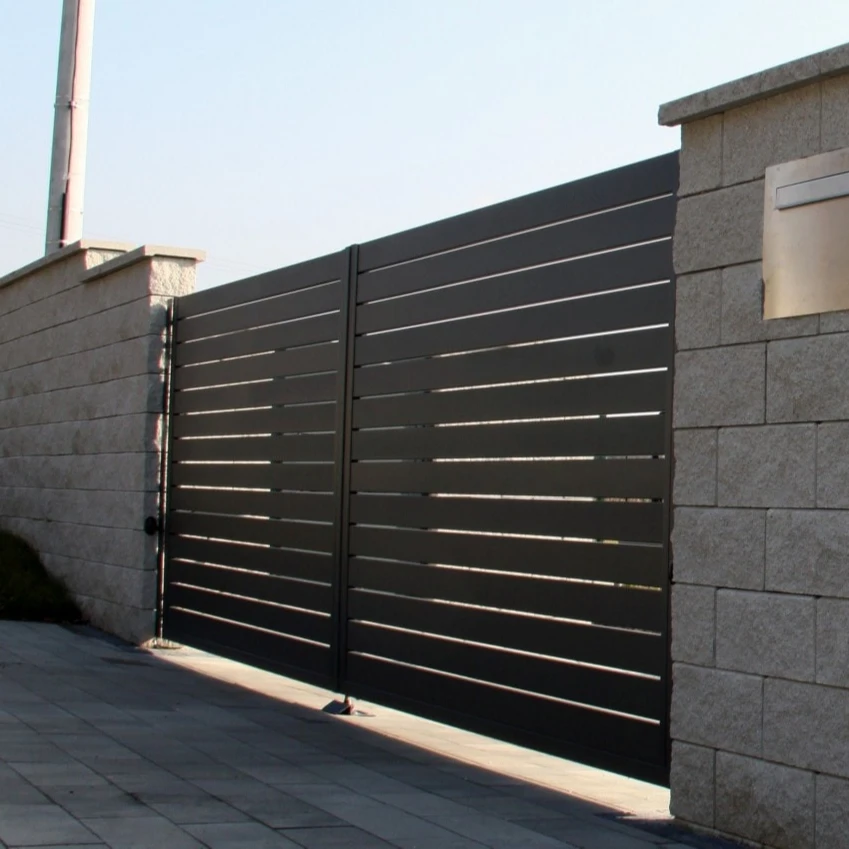 paint colors main control system gate automatic simple design grill entrance external fencing trellis gates aluminum iron