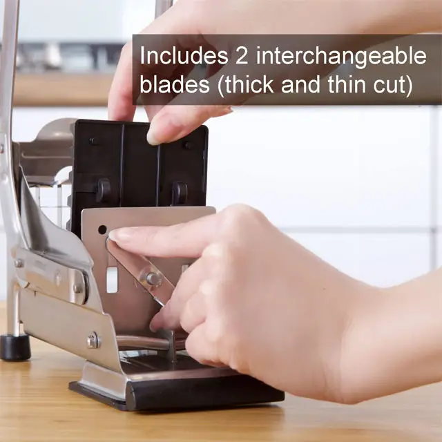 Hot Sale Home Kitchen Manual Stainless Steel Potato Onion Slicer Machine Chip Chopper French Fry Chipper Fruit Cutter