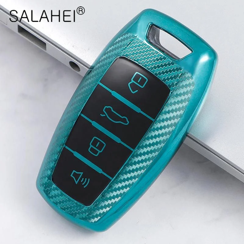 Fashion Soft TPU Carbon fiber Car Key Case Cover Keychain For Great Wall Haval/Hover H6 H7 H4 H9 F5 F7 H2S Auto Key Shell Holder