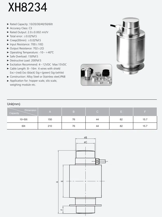 10t- 60t  Alloy Steel Weighing Load Cell