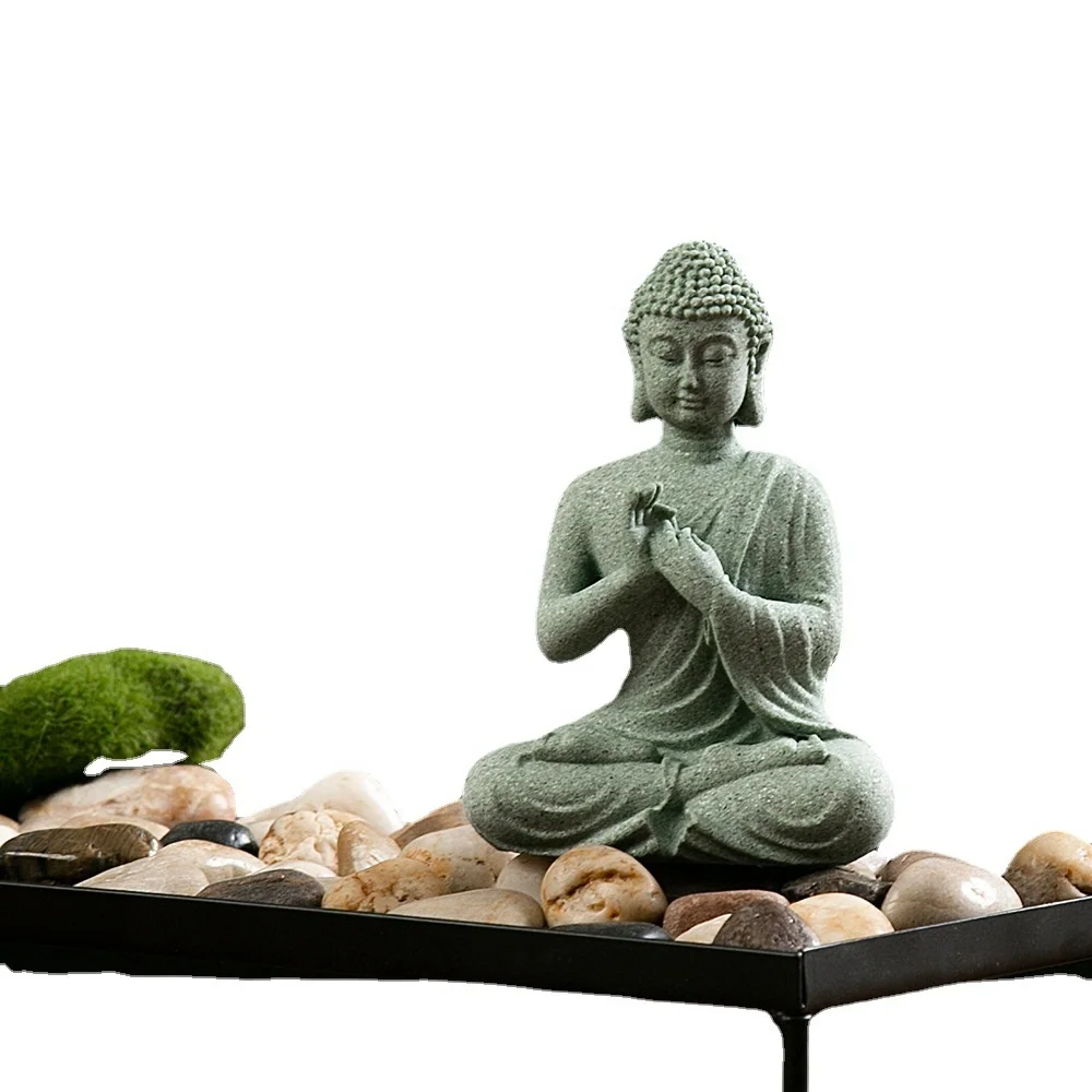 Buddha statue figurine one piece Decor for Home,Garden,Patio Decoration,blue sandstone 10cm miniature figurines for sale