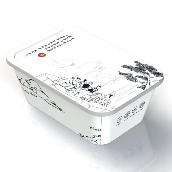 Food Grade 100% Eco friendly Disposable Bamboo pulp Lunch Box Compostable Bento Box Bio Restaurant Tankeaway Packaging Container