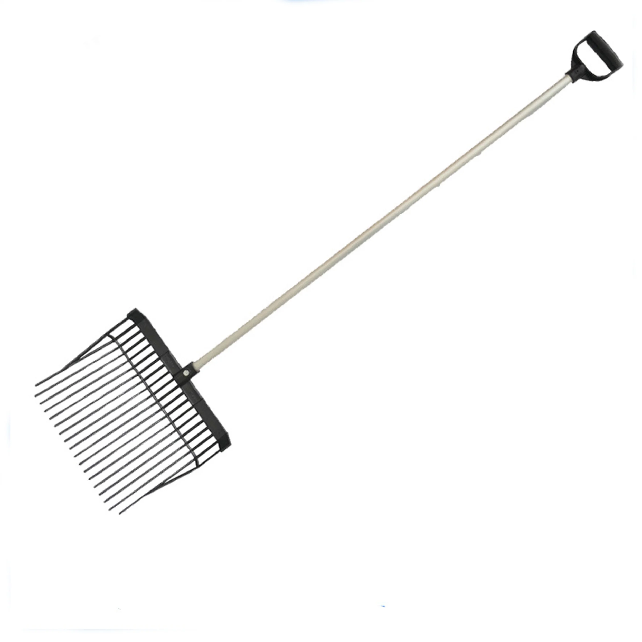 Horse manure fork steel rod 128cm metal handle with garden plastic straw fork