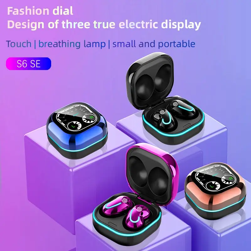 S6 se Tws Sports Mini Headphone BT 5.1 Ear Buds Led Power Display Clock Wireless Earbuds For Samsung Mobile