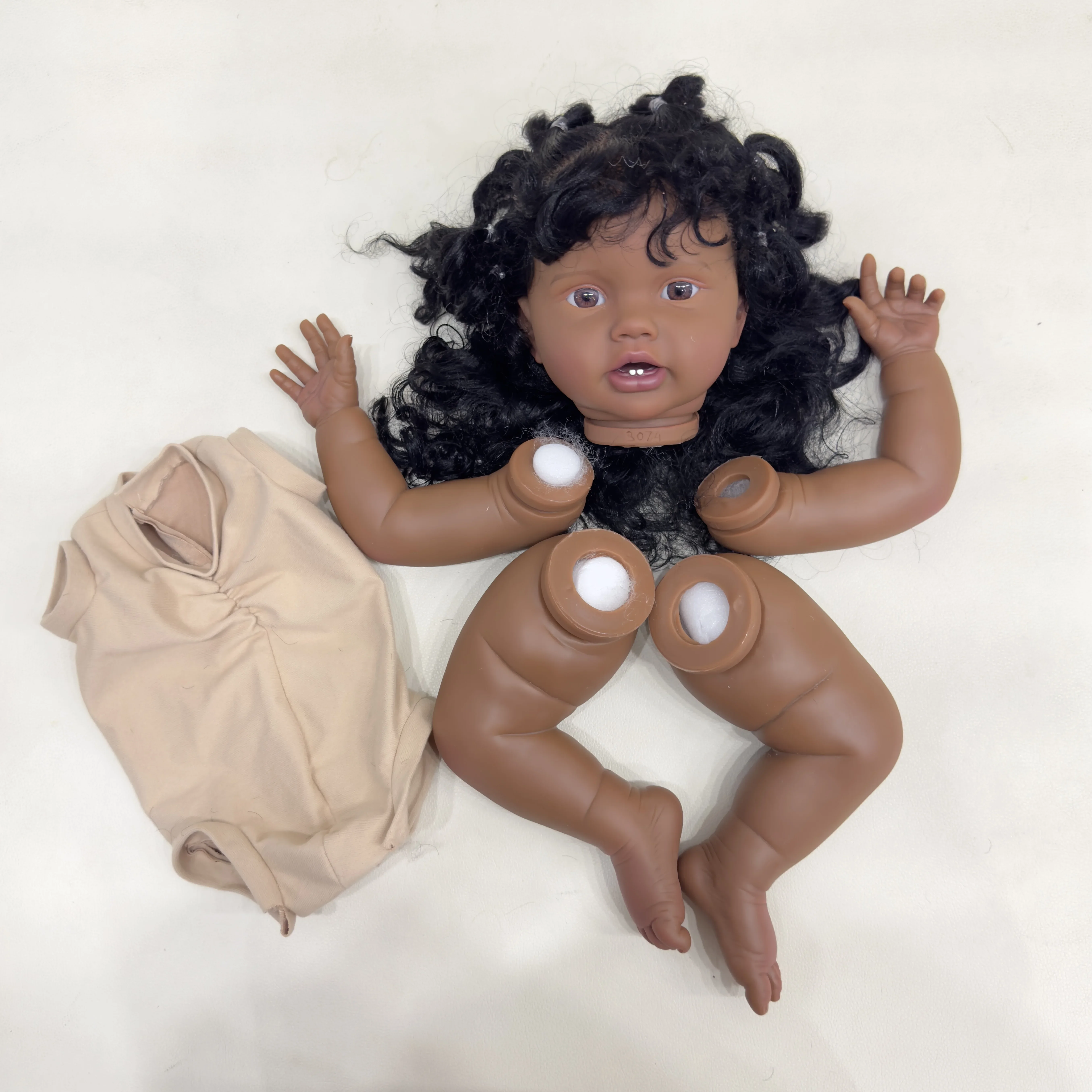 NPK 24inch Lottie Lifelike Reborn Doll kit painted Doll kit Unfinished Doll parts with Hand Rooted Hair