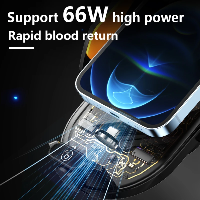 Smart Wireless Car Phone Stand Universal  Mobile Phone Holder for Cars 66w Fast Charging Wireless Fast Charging Phone Holder