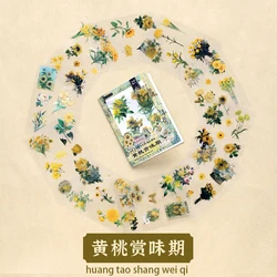 10pcs Romantic Art PET Stickers Ins Wind Plant Journal Decoration Material Cute Scrapbook Stickers Stationery Accessories Kawaii