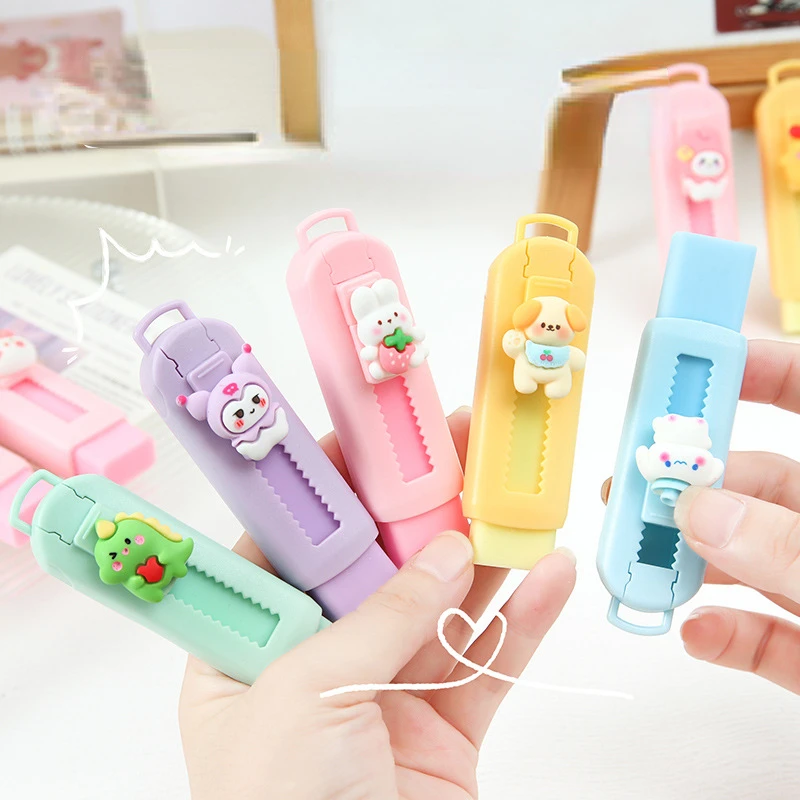New Cartoon Extendable Eraser Kawaii Stationery Erasers School 4B Eraser