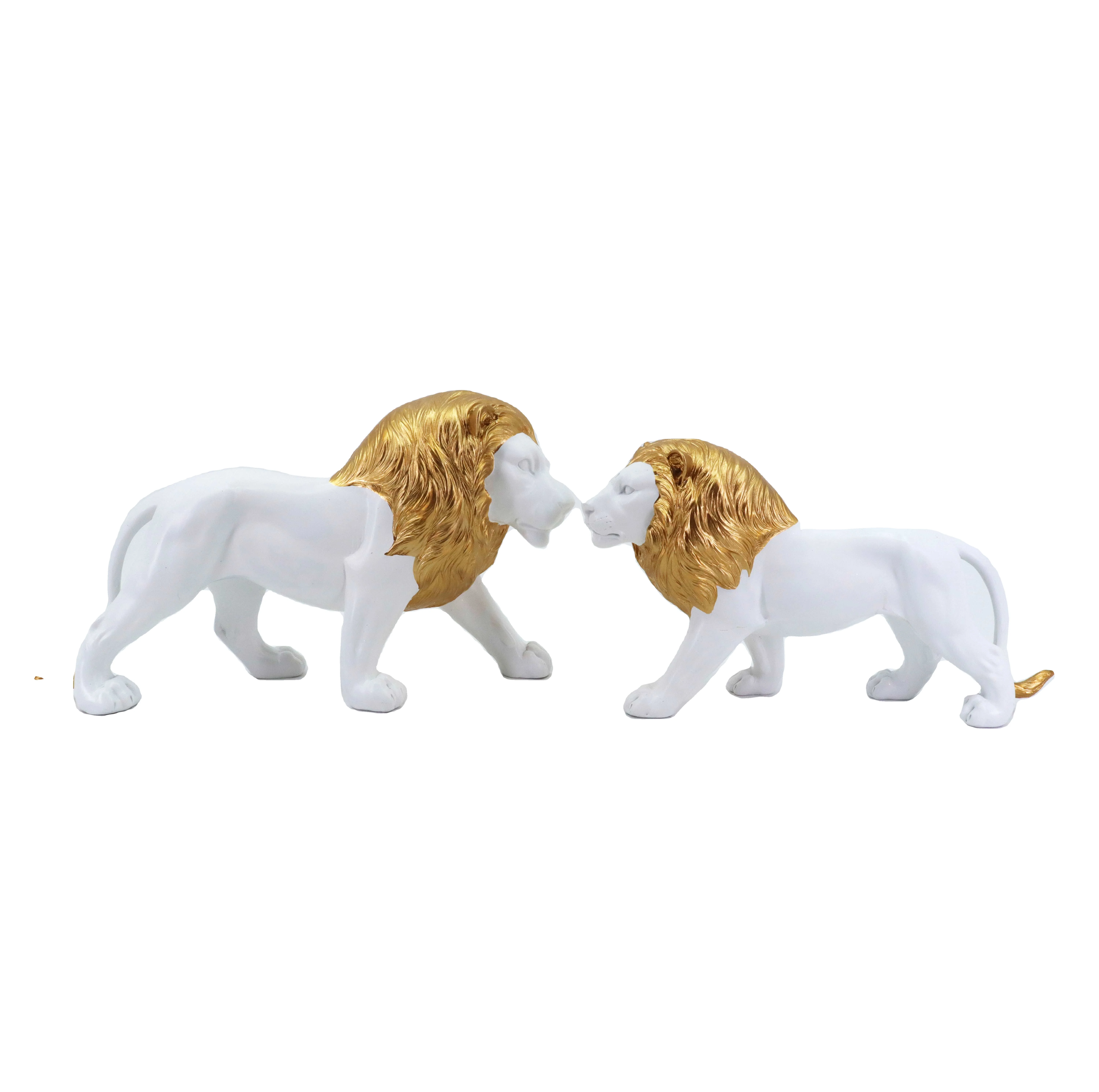 Customized Lion Statue resin Award resin golden lion Decor animal lion sculpture ornaments