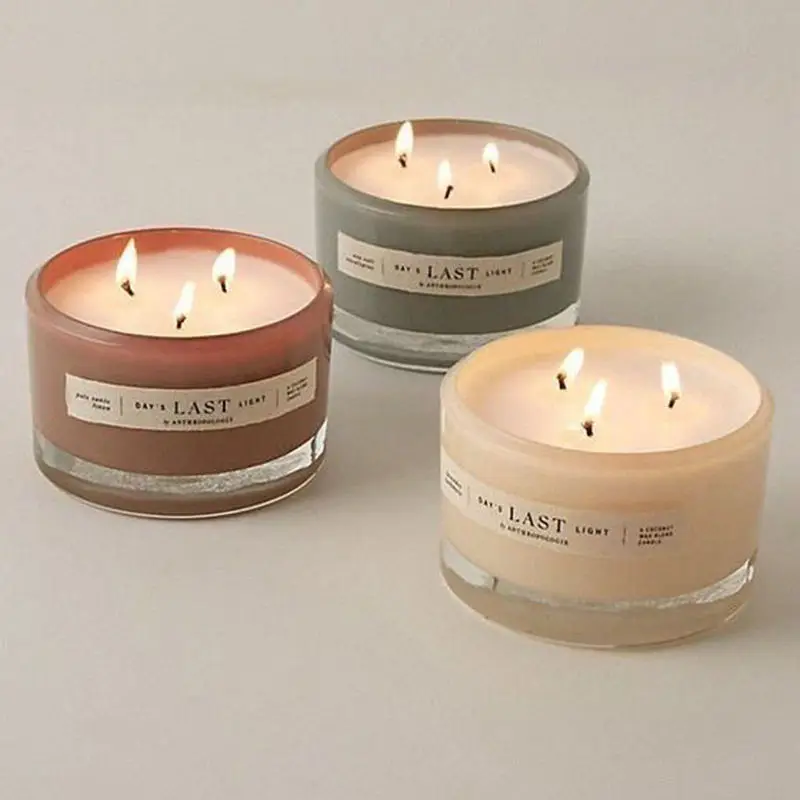 Home Decoration Custom Fragrance Aroma Soy Wax Candles Glass Cup Aromatherapy Scented Candle With Wood Lid