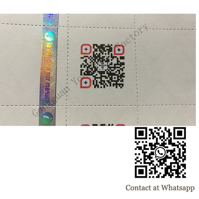 Watermark paper Jewelry  certificate card authenticity of jewelry certificate with hologram hot stamping