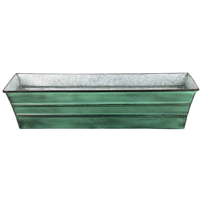 Galvanized zinc rectangle box planter flower pots deep tray bucket plant stand