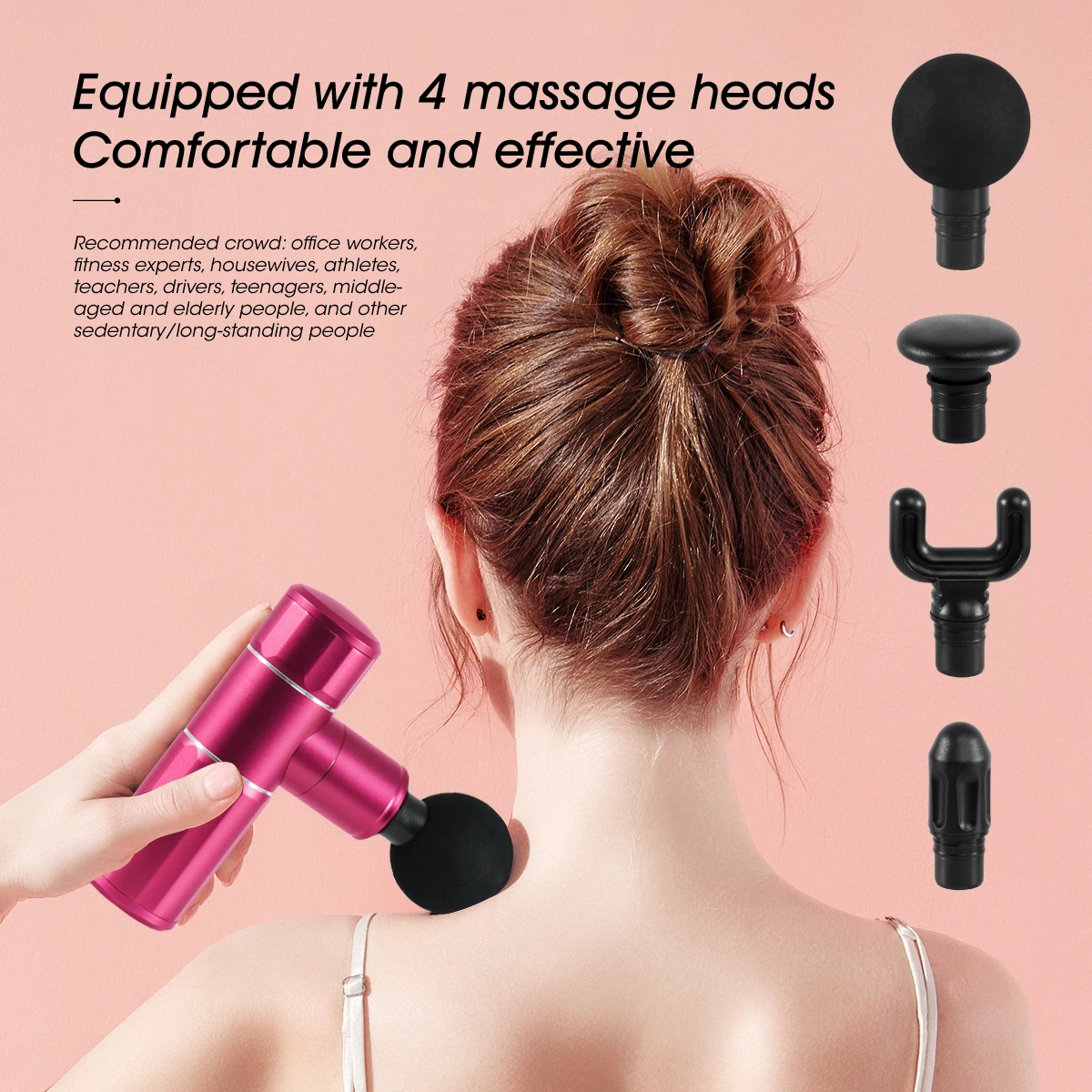 Массажный пистолет мышц Массажер для облегчения боли в спине, ручной Электрический массажер для тела спортивный дрель портативный HYK-808