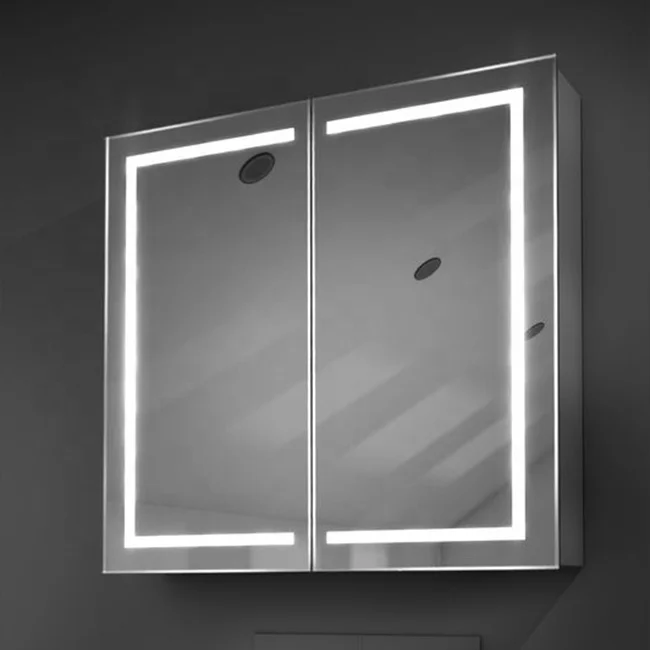 Modern Aluminum Profile LED Medicine Cabinet Bathroom Vanities with Illuminated Accessories Includes Mirror for Home Use