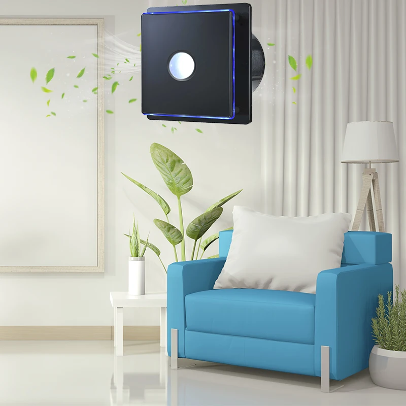 SEICOI hot sale multi-function quiet bathroom fan with led light ceiling ventilation fan luxurious design humidity extractor fan