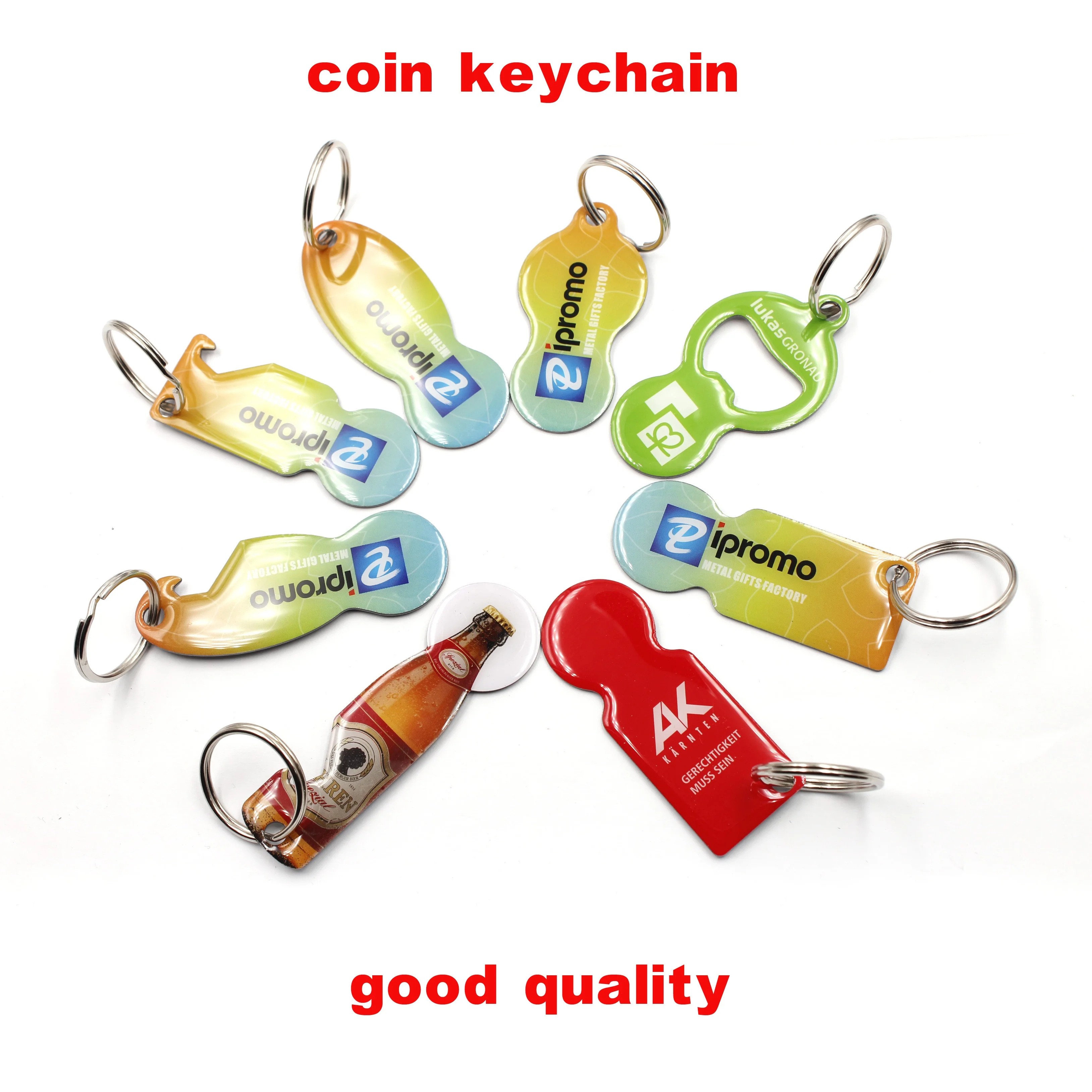 Custom epoxy Shopping Trolley Token metal keychain cheap Supermarket trolley key chain  Coin Holder Keychain  for free gift