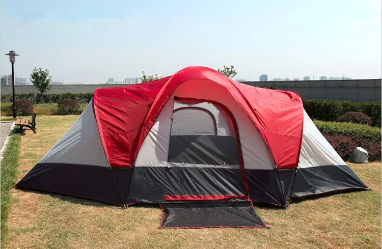 2025 popular large size 2 rooms Hot Selling Dome Style 5-8 Person family Inflatable Camping Tent For Outdoor Camping