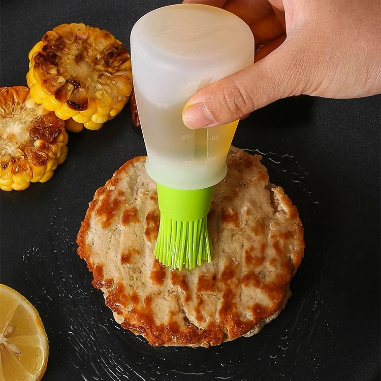 Silicone Oil Bottle Brush Food Grade Silicone Brush Cooking Grill Barbecue Baking Oil Sauce Bottle Cooking Brush