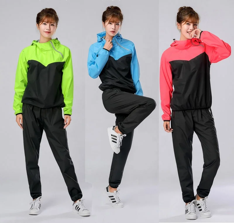 Custom Silver Coated Mens Women Sweat Sauna Suit Body Slimming Sweat Suit Running Gym Loss Weight Sweat Sauna Jacket and Pants