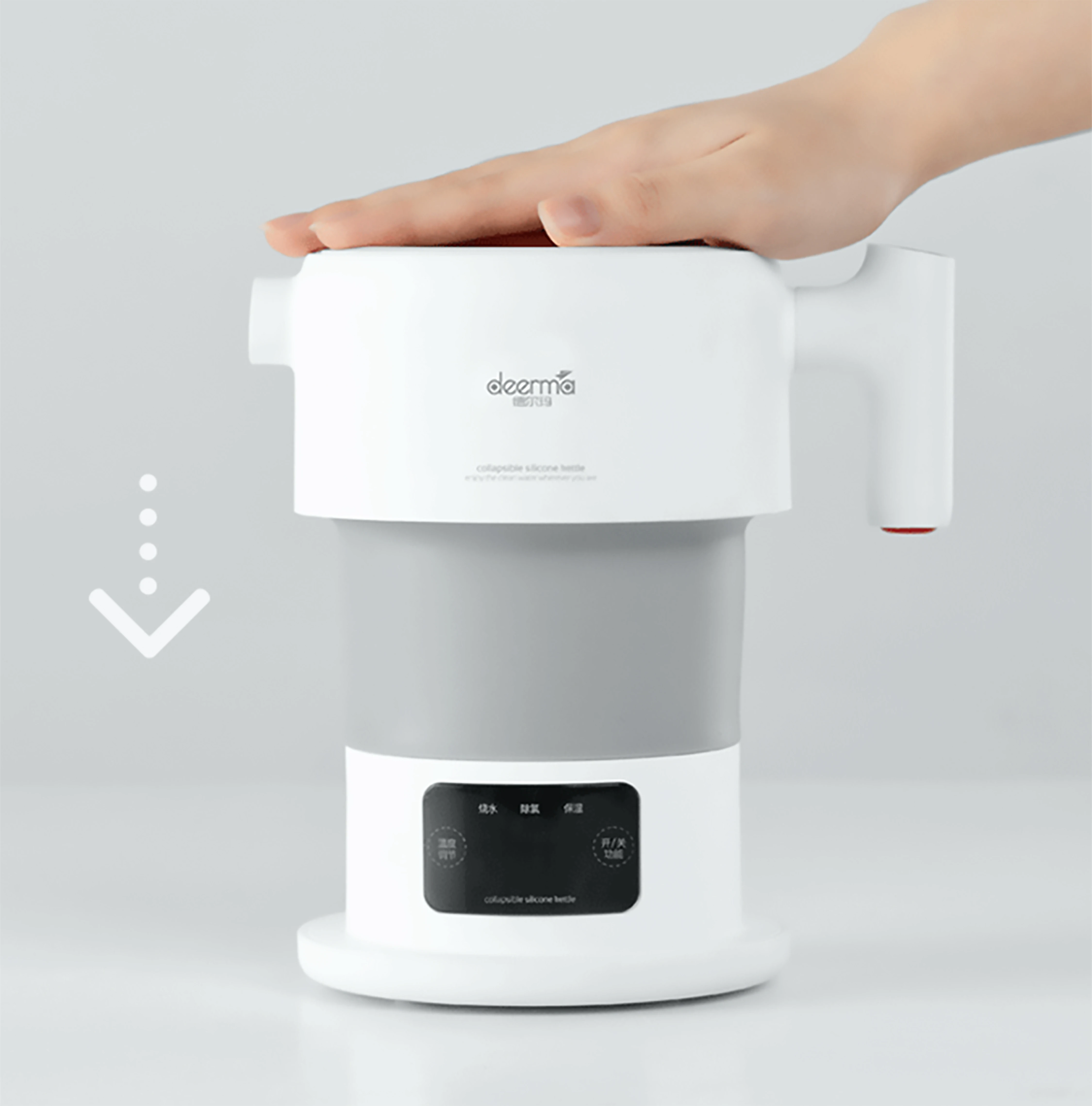 
Water boiler portable touch screen white 0.6L folding stainless steel temperature control electric kettle For Xiaomi Deerma 