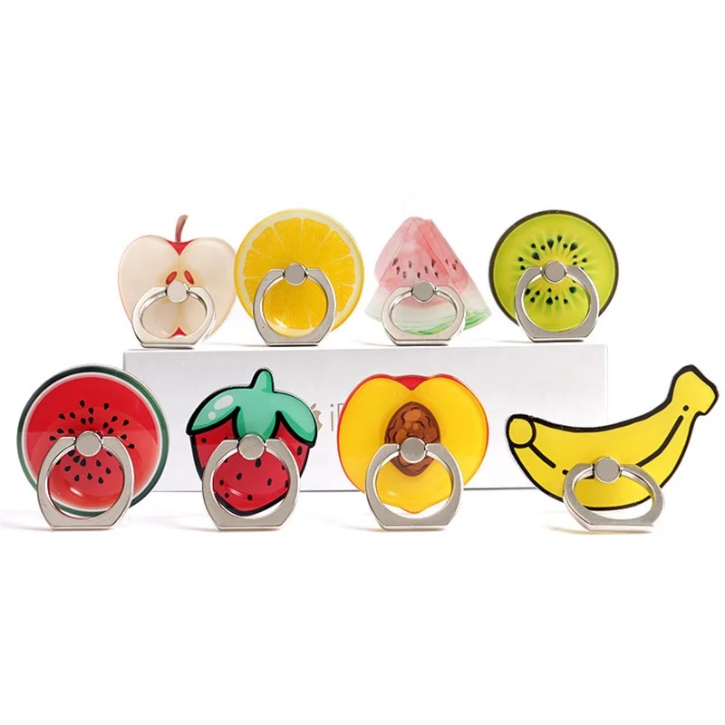 Custom Design Colorful Fruits Style Acrylic Ring Phone Holder