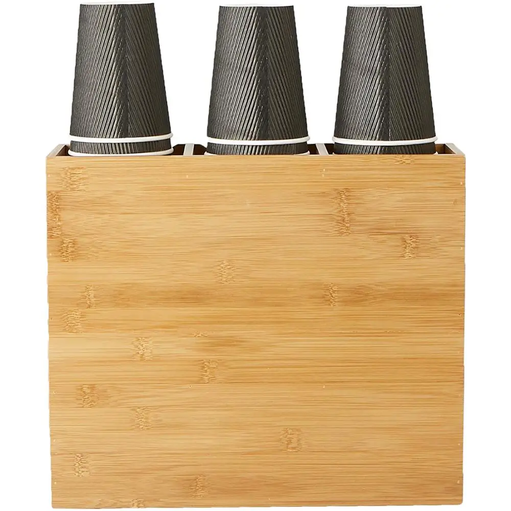 Kitchen Bamboo Coffee Cup Holder Restaurant 4-Cup Paper Holder