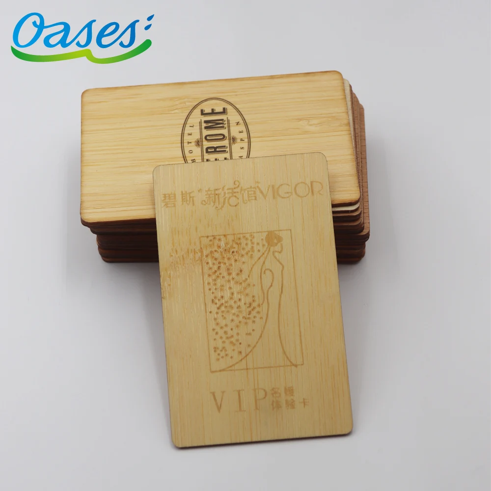Laser Engraving Bamboo Cards RFID Wood Hotel Key NFC Bamboo Business Card