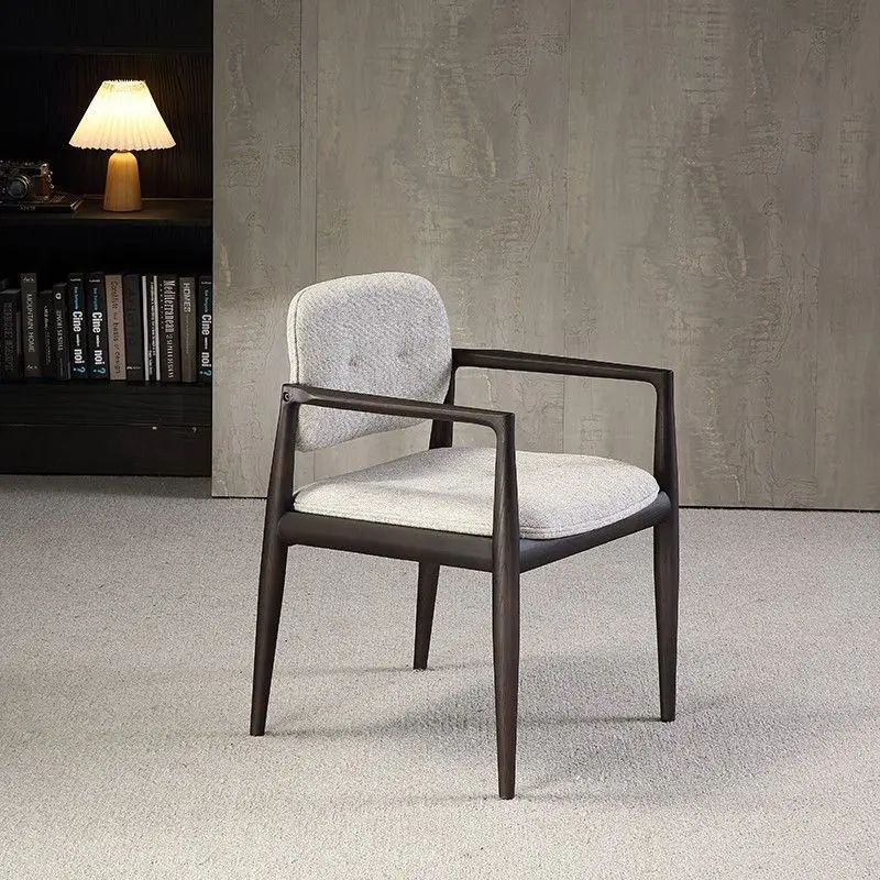 Custom Luxury Modern Style Dining Furniture Dining Chair Solid Oak Wood Frame Backrest Dining Chair